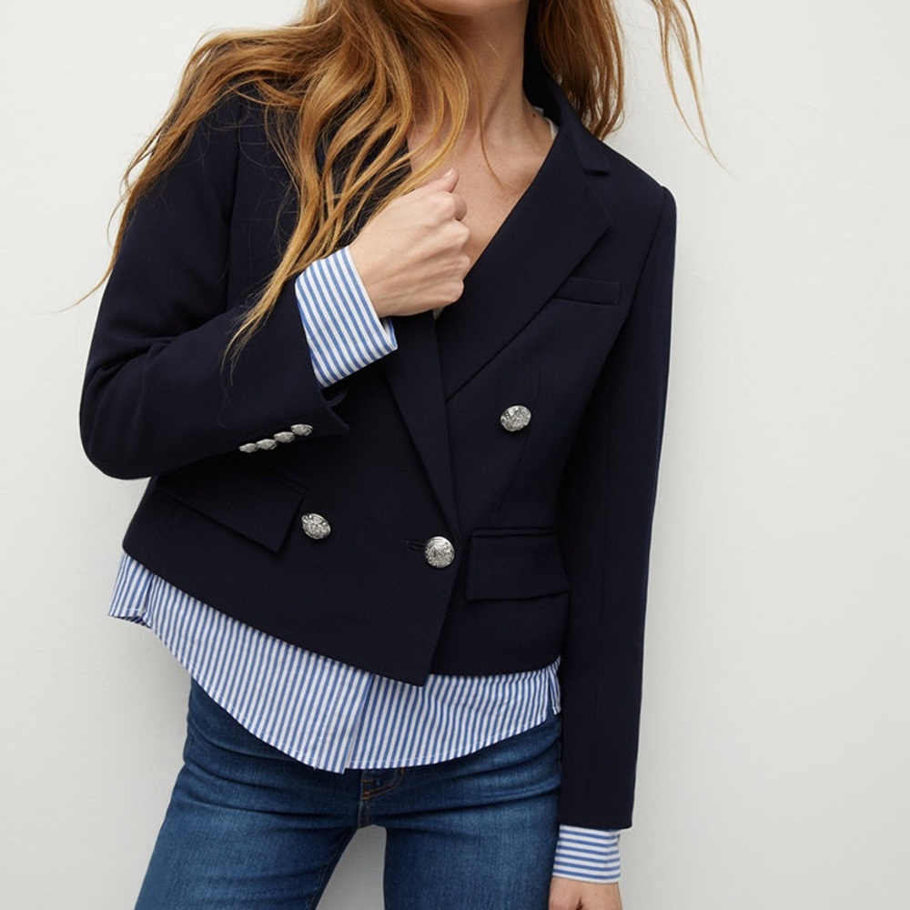 Veronica Beard Zion Mixed-Media Jacket